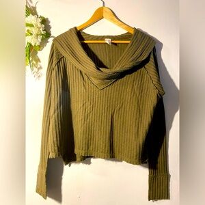 We the free waffle knit long sleeved top
